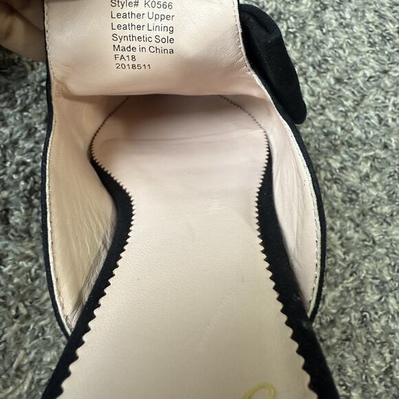 J. CREW Marina Bow Slide Mule Pointed Toe Women’s 6.5 Black Suede Leather EUC - Picture 7 of 8